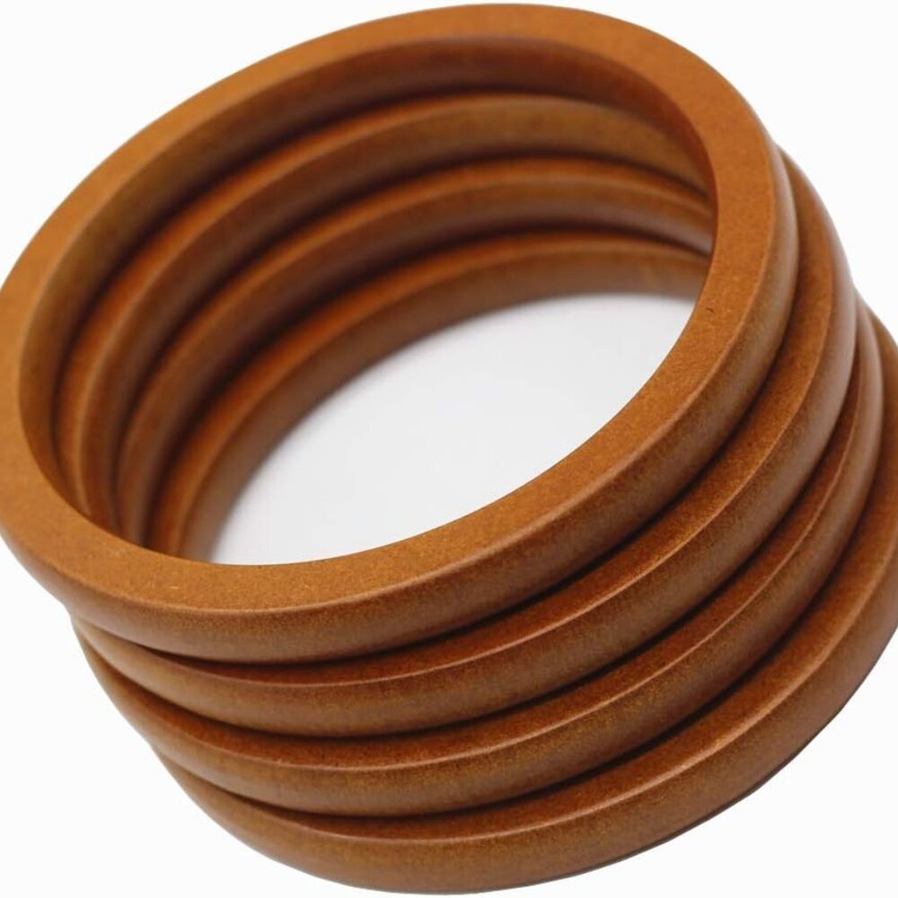 4PCS Wooden Round Shaped Handles Replacement for Handmade Bag Handbags Purse Han